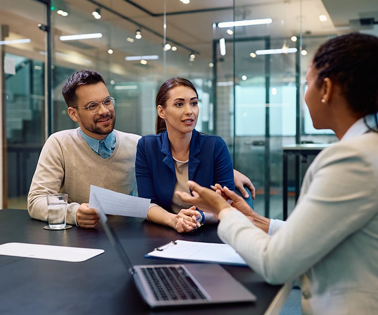 advisor meeting with young clients