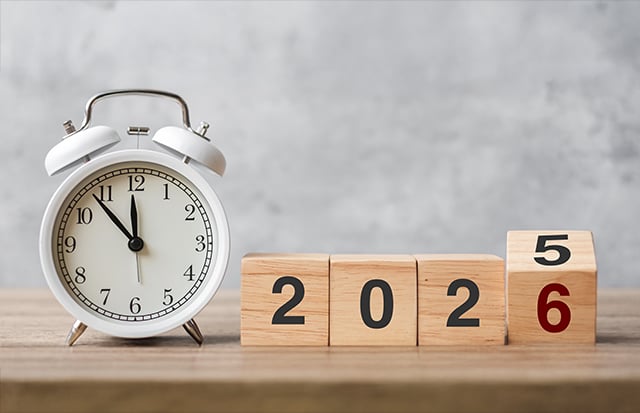 blocks with 2026 and clock